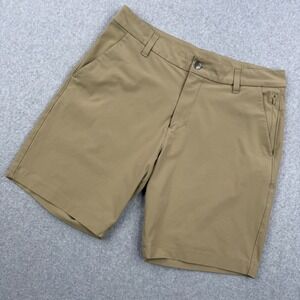 Lululemon Shorts Mens 32 Tan Khaki Commission Golf Chino Warpstreme 9" Inseam